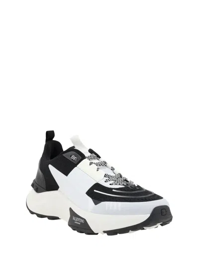 Valentino True Act Leather-trimmed Mesh And Rubber Sneakers In Multicolor