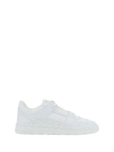 Valentino Leather Freedots Sneakers Studded Detailing In White
