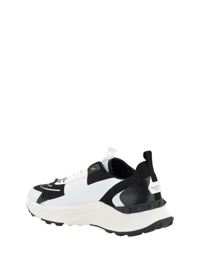 Valentino True Act Leather-trimmed Mesh And Rubber Sneakers In Multicolor