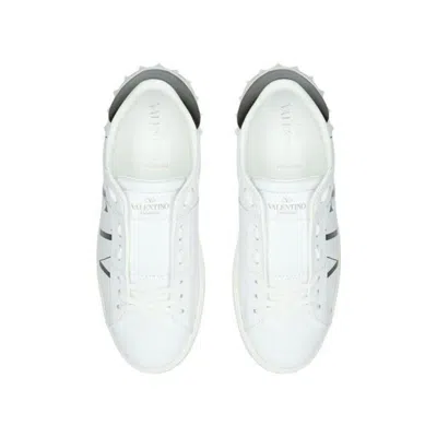 Valentino Garavani Women White/ Black Garavani Vltn Open Sneakers In White