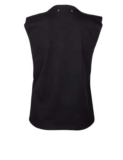 Golden Goose Cotton Vest With Applied Beads In Black