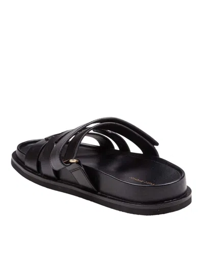 Tory Burch Sport Slide Leather Sandals In Black