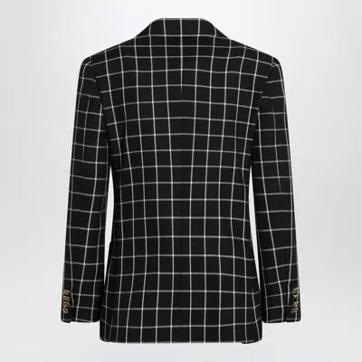 Valentino Single-breasted Chequered Blazer In Black