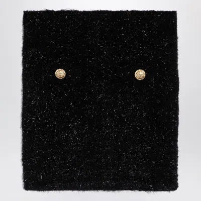 Balmain Black Pencil Mini Skirt With Jewel Buttons