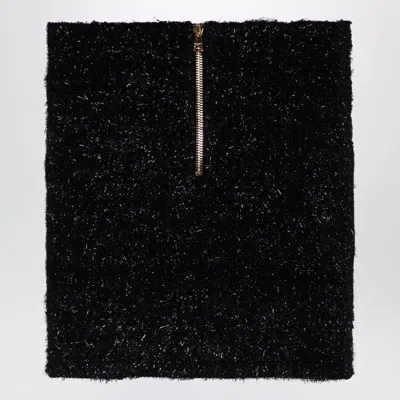 Balmain Black Pencil Mini Skirt With Jewel Buttons