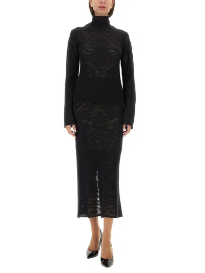 Etro Knitted Jacquard Midi Skirt