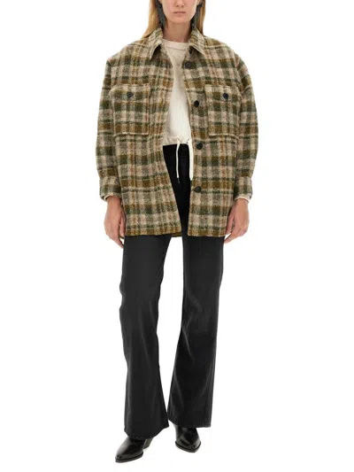 Isabel Marant Étoile Check Pattern Asymmetric Hem Coat