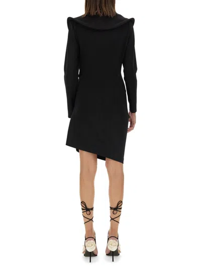 Magda Butrym Sculptural Mini Dress Featuring V-neckline