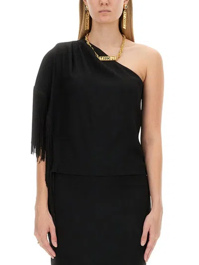Moschino One-piece Top With Fringed Shoulder Detail
