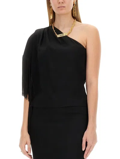 Moschino One-piece Top With Fringed Shoulder Detail