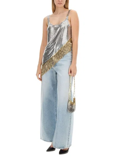 Rabanne Fringed Asymetric Chainmail Top
