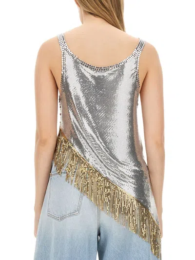 Rabanne Fringed Asymetric Chainmail Top