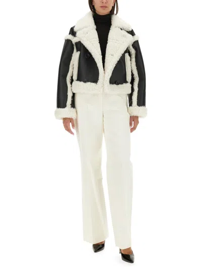 Stand Studio Shearling Trim Cropped Jacket