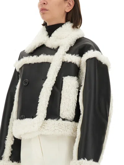 Stand Studio Shearling Trim Cropped Jacket