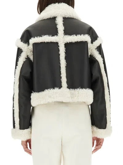 Stand Studio Shearling Trim Cropped Jacket