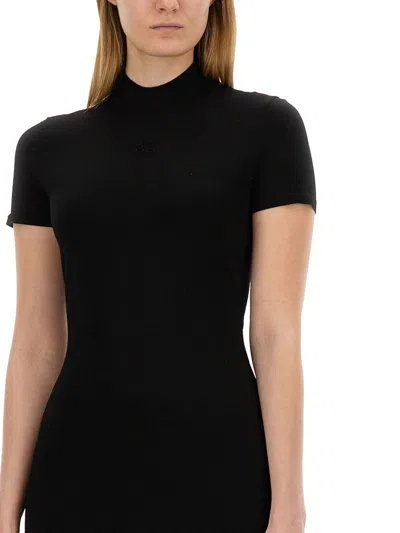 Alexander Wang T T By Alexander Wang Slim-fit Mini Dress With High Neckline