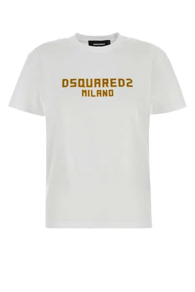 Dsquared2 White Cotton T-shirt In White