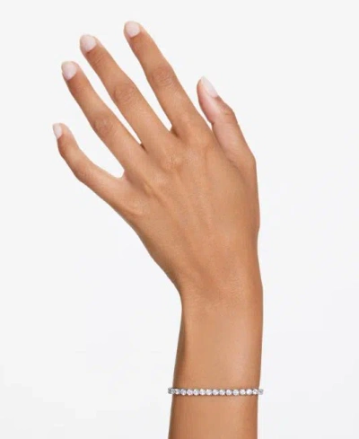 Swarovski Crystal Round Cut Matrix Tennis Bracelet In Multicolor