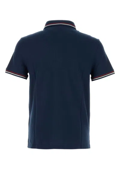 Valentino Garavani Blue Polo Shirt With Classic Collar And Logo Patch On The Front In Cotton Man In Blue