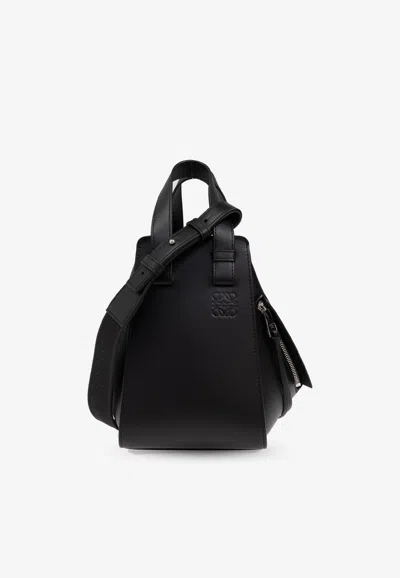 Loewe Compact Hammock Leather Crossbody Bag In Black
