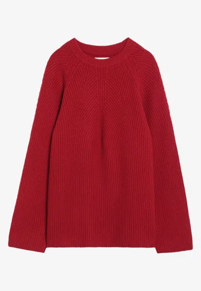 Loulou Studio Cashmere Crewneck Sweater In Burgundy