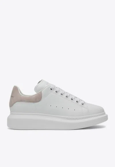 Alexander Mcqueen Oversized Leather Low-top Sneakers In White