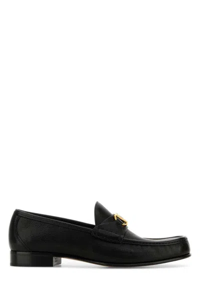 Valentino Garavani Vlogo Signature Loafer With Gold-tone Logo Detail In Black