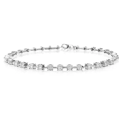 Vir Jewels 1/2 Cttw Round Cut Lab Grown Diamond Tennis Bracelet In .925 Sterling Silver Prong Set 7 Inch In Silver