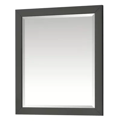 Quikfurn 32-in X 28-in Bathroom Wall Mirror With Grey Solid Wood Frame