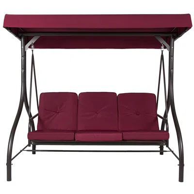 Quikfurn Burdy Outdoor Patio Deck Porch Canopy Swing With Cushions