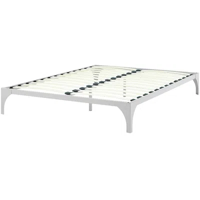 Quikfurn King Size Modern Metal Platform Bed Frame In Silver Finish With Wood Slats