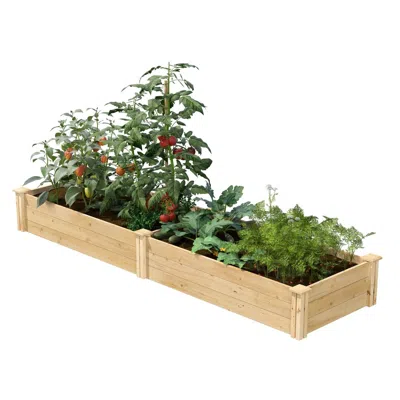 Quikfurn Pine Wood 2-ft X 8-ft Outdoor Raised Garden Bed Planter Frame - Made In Usa