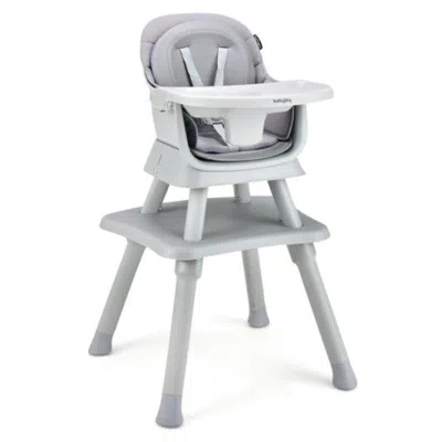 Hivvago 6-in-1 Convertible Baby High Chair With Adjustable Removable Tray-gray