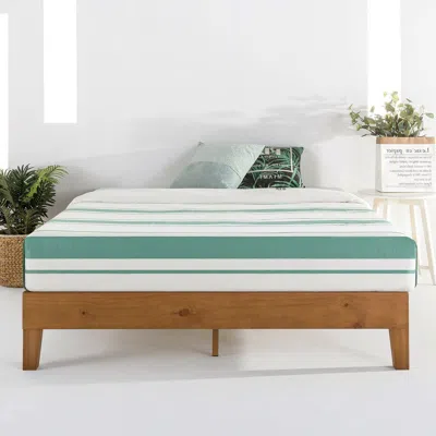 Quikfurn King Modern Classic Solid Wood Slat Platform Bed Frame In Natural Finish