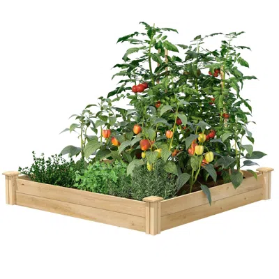 Quikfurn 4 Ft X 4 Ft Pine Wood Raised Garden Bed - Made In Usa