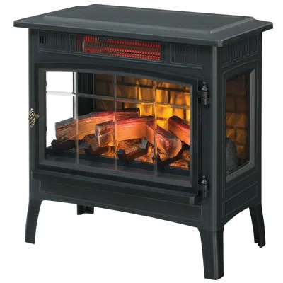 Quikfurn Black Infrared Quartz Electric Fireplace Stove Heater