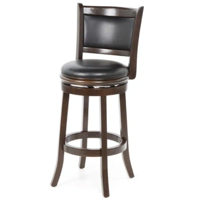 Quikfurn Cappuccino 29-inch Swivel Barstool With Faux Leather Cushion Seat