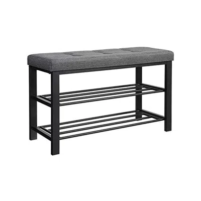 Breebe Black 3-tier Shoe Rack With Gray Cushion