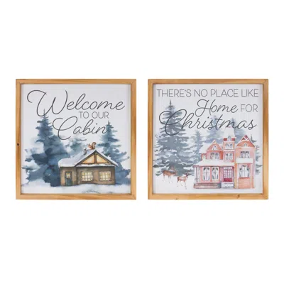 Houzbling Home And Cabin Frame (set Of 2) 14"sq Mdf/wood