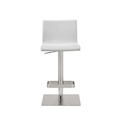 Homezia 26 " White And Silver Stainless Steel Counter Height Bar Chair
