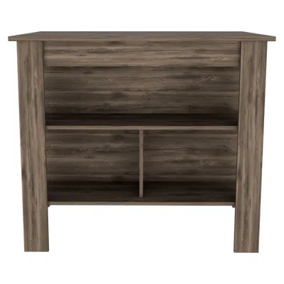 Homezia Brown Kitchen Island With Three Storage Shelves