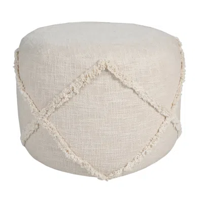 Homezia 18" Cream 100% Cotton Ottoman