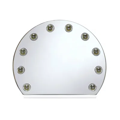 Homezia 15" White Finish Round Accent Mirror