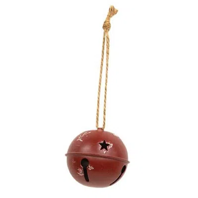 Homegifo Distressed Burgundy Jingle Bell 3.5"