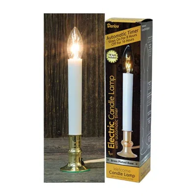 Homegifo Automatic Timer Candle Lamp White W/brass Base