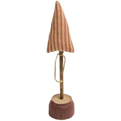 Homegifo *red Stripe Ticking Christmas Tree On Base 11"