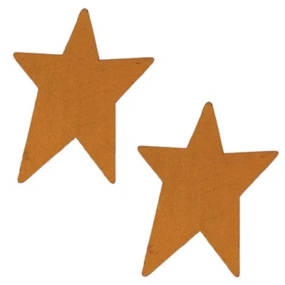 Homegifo 2/pkg Rusty Tin Stars 2-1/2"