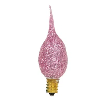 Homegifo Pink Glitter Silicone Dipped Candelabra Base Bulb 4w