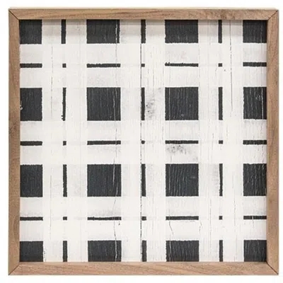 Homegifo Black & White Weave Pattern Wall Art 12"