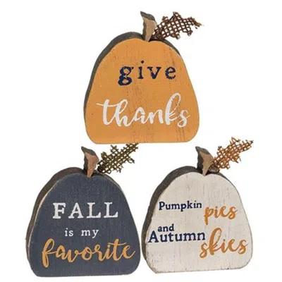 Homegifo 3/set Fall Phrases Freestanding Pumpkins